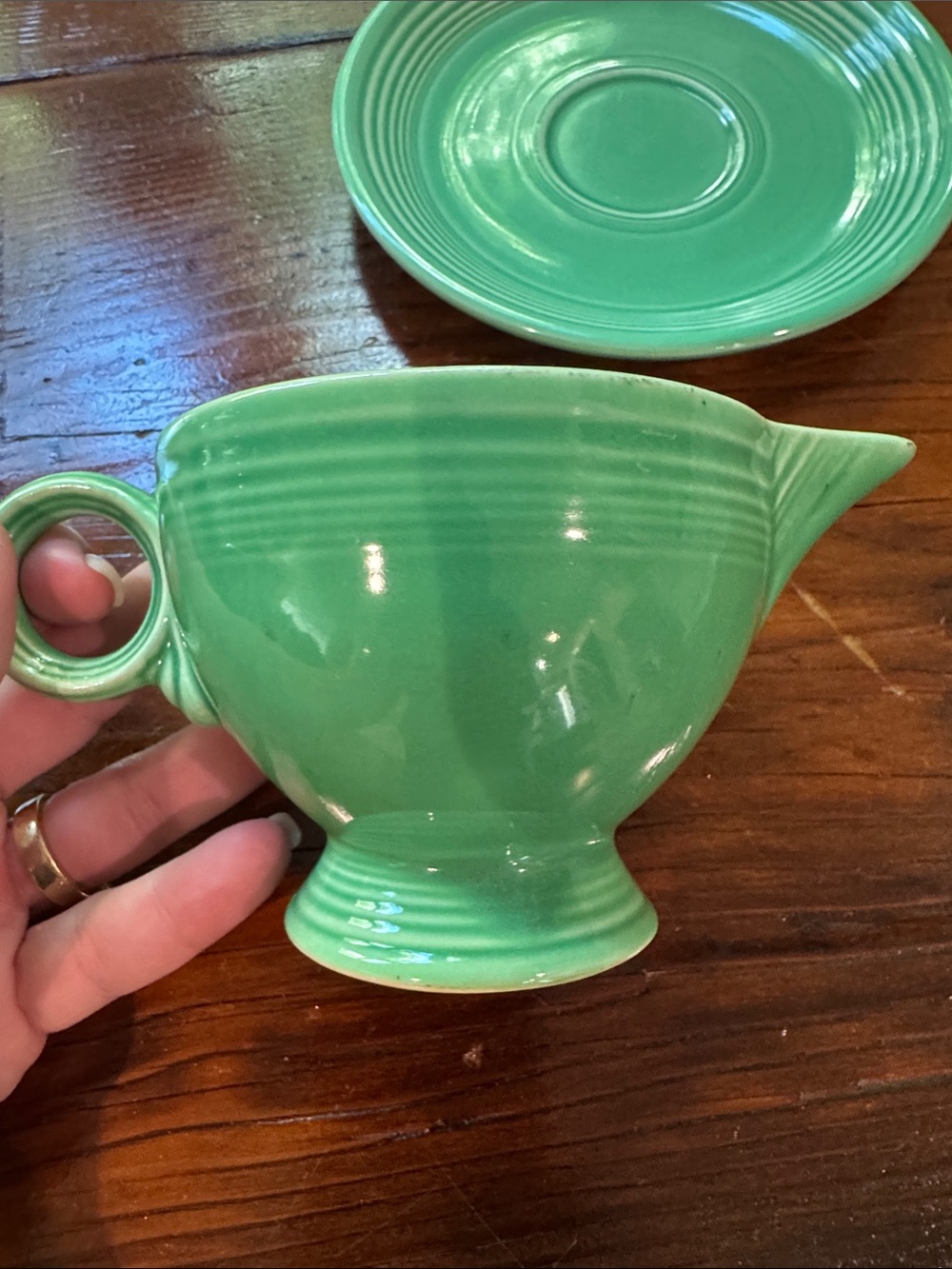 Fiestaware creamer and plate set - Picture 2 of 9
